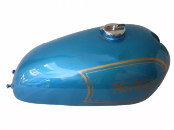 NORTON AJS MATCHLESS G12 CSR COMPETITION BLUE PAINTED GAS FUEL TANK + FREE CAP|Fit For