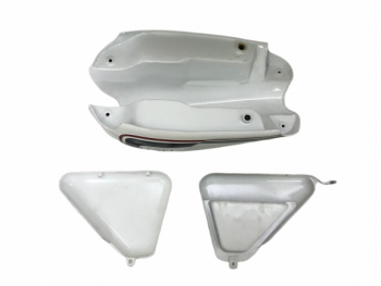 FIT FOR NORTON COMMANDO ROADSTER WHITE BLUE RED STRIPE FUEL TANK WITH 850 SIDE PANEL 