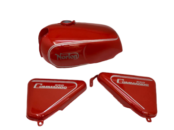 Norton Commando Roadster Red Painted Petrol Tank + Side Panel |Fit For