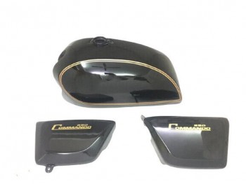 FIT FOR NORTON COMMANDO INTERSTATE BLACK WITH SIDE PANELS 