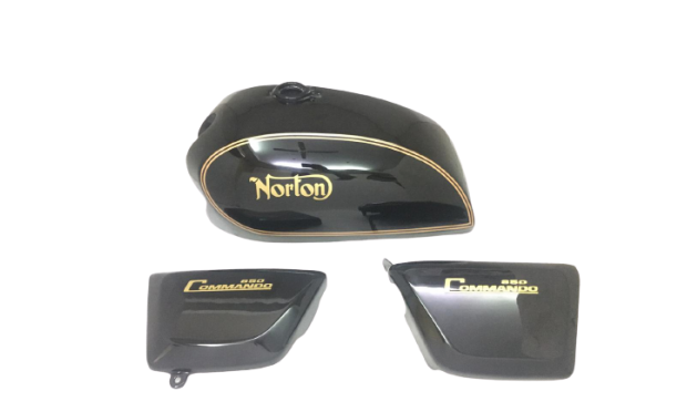 NORTON COMMANDO INTERSTATE BLACK WITH SIDE PANELS |Fit For