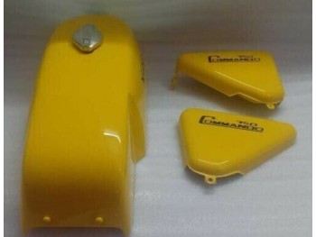 Fit For Norton Commando Dunstall Triton Norvil Cafe Racer Yellow Steel Tank+ Side Panel