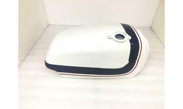 FIT FOR NORTON COMMANDO ROADSTER WHITE PAINT FUEL TANK WITH GOLDEN LOGO 