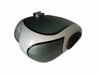 FIT FOR NORTON ES2 SILVER & WHITE PAINTED FUEL GAS PETROL TANK WITH CAP & KNEEPAD 