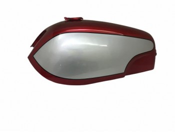 FIT FOR NORTON FASTBACK COMMANDO RED & SILVER PAINTED GAS FUEL PETROL TANK + FREE CAP