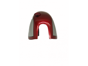 FIT FOR NORTON FASTBACK COMMANDO RED & SILVER PAINTED GAS FUEL PETROL TANK + FREE CAP