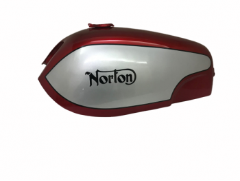 NORTON FASTBACK COMMANDO RED & SILVER PAINTED GAS FUEL PETROL TANK + FREE CAP|Fit For