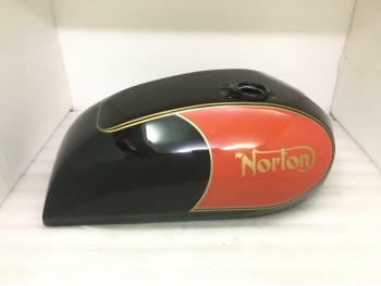 NORTON COMMANDO INTERSTATE BLACK & RED PAINTED STEEL PETROL TANK |Fit For