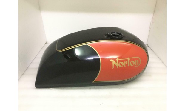 NORTON COMMANDO INTERSTATE BLACK & RED PAINTED STEEL PETROL TANK |Fit For
