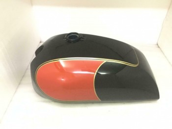 FIT FOR NORTON COMMANDO INTERSTATE BLACK & RED PAINTED STEEL PETROL TANK 
