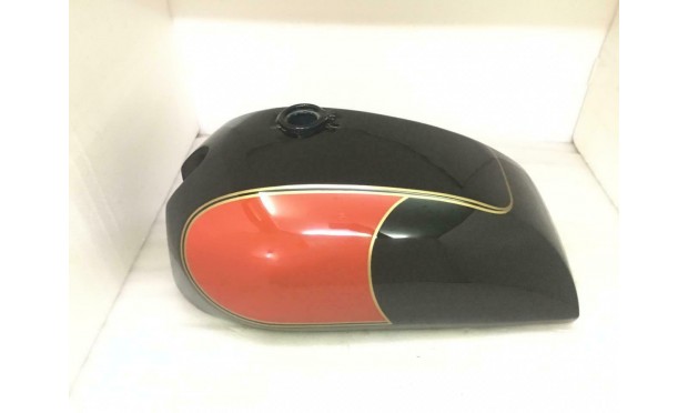 FIT FOR NORTON COMMANDO INTERSTATE BLACK & RED PAINTED STEEL PETROL TANK 