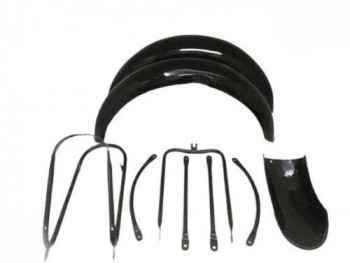Fit For Norton Es2 Black Painted Front And Rear Mudguard With Stays 