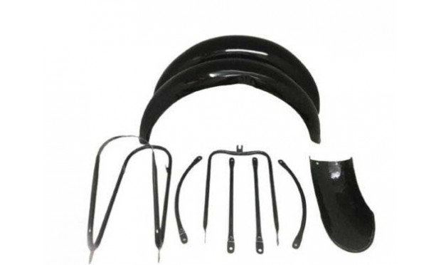 Fit For Norton Es2 Black Painted Front And Rear Mudguard With Stays 