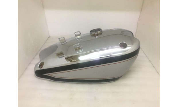 Fit For Norton International Model 30 Clubman'S Chrome & Silver Painted Tank