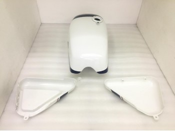 FIT FOR NORTON COMMANDO ROADSTER WHITE PAINTED PETROL TANK WITH 850 SIDE PANEL