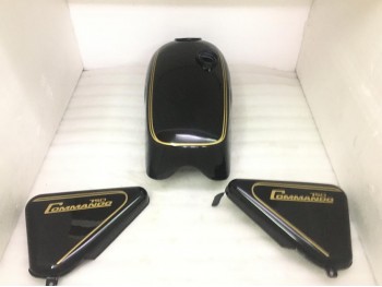 Fit For Norton Commando Roadster Black Painted Petrol Tank 750 + Side Panel