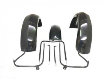 FIT FOR NORTON DOMINATOR MODEL 7 MODEL FRONT & REAR BLACK MUDGUARD SET + STAYS