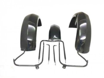 NORTON DOMINATOR MODEL 7 MODEL FRONT & REAR BLACK MUDGUARD SET + STAYS| Fit For