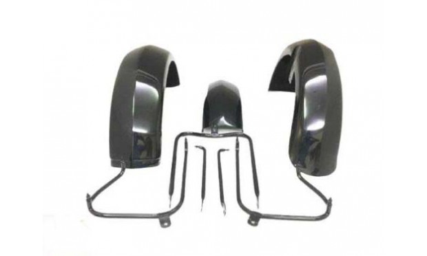 FIT FOR NORTON DOMINATOR MODEL 7 MODEL FRONT & REAR BLACK MUDGUARD SET + STAYS