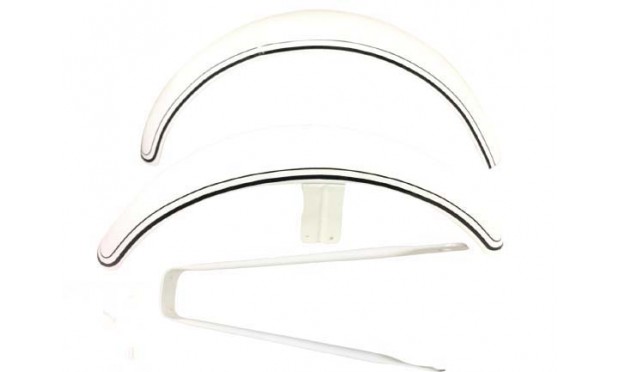Fit For Norton Commando Roadster White Painted Mudguard Set With Stay