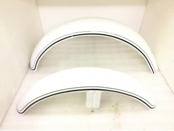 Fit For Norton Commando Roadster White Painted Mudguard Set With Stay