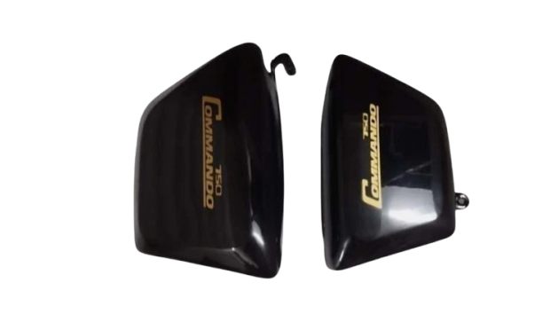 Fit For Norton Commando Fastback /Interstate Tool Box &Oil Black Side Panels