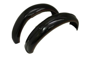 FIT FOR NORTON 16H BLACK PAINTED FENDER SET & STAYS WITH DUAL OUTLINE 