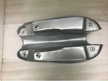 FIT FOR NORTON COMMANDO ROADSTER SILVER PAINTED WITH LOGO STEEL FUEL TANK
