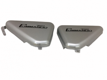 FIT FOR NORTON COMMANDO ROADSTER SILVER PAINTED OIL TANK SIDE PANEL SET WITH TOOL BOX