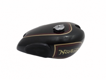 NORTON 16H BLACK PAINTED FUEL TANK WITH KNEE PADS / CAP / TAP|Fit For