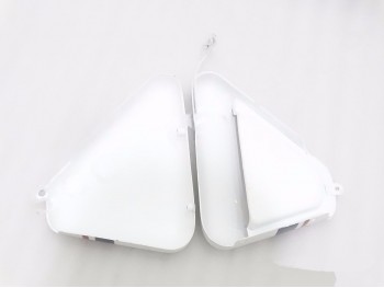 FIT FOR NORTON COMMANDO ROADSTER WHITE PAINTED OIL TANK SIDE PANEL SET WITH TOOL BOX