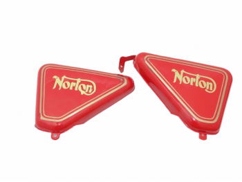 FIT FOR NORTON COMMANDO ROADSTER RED PAINTED TOOL BOX OIL TANK SIDE PANEL SET