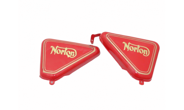 NORTON COMMANDO ROADSTER RED PAINTED TOOL BOX OIL TANK SIDE PANEL SET|Fit For