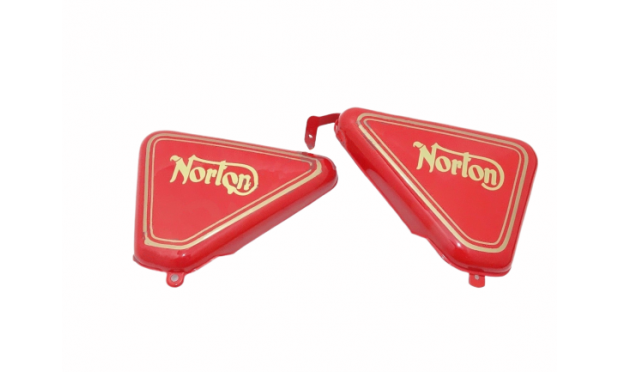 FIT FOR NORTON COMMANDO ROADSTER RED PAINTED TOOL BOX OIL TANK SIDE PANEL SET
