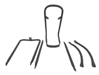 FIT FOR NORTON ES2 RAW FRONT AND REAR MUDGUARD WITH STAYS