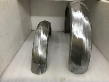 FIT FOR NORTON DOMINATOR MODEL 7 FRONT & REAR MUDGUARD SET WITH STAYS RAW STEEL