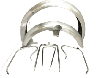FIT FOR NORTON DOMINATOR MODEL 7 FRONT & REAR MUDGUARD SET WITH STAYS RAW STEEL