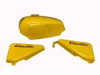 FIT FOR NORTON COMMANDO ROADSTER YELLOW PAINTED WITH LOGO PETROL TANK + 850 SIDE PANEL