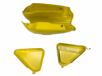 FIT FOR NORTON COMMANDO ROADSTER 750 YELLOW PAINTED WITH LOGO PETROL TANK + 750 SIDE PANEL