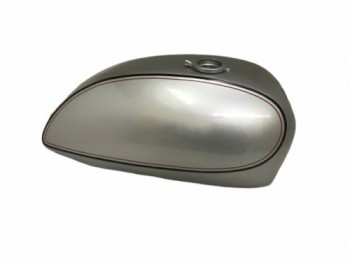 FIT FOR NORTON COMMANDO INTERSTATE SILVER PAINTED GAS FUEL PETROL TANK