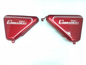 FIT FOR NORTON COMMANDO ROADSTER CHERRY TANK WITH SILVER DECALS + SIDE PANELS