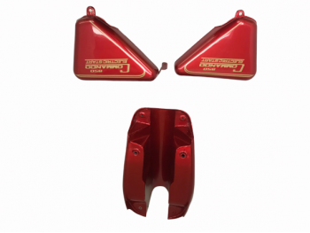 FIT FOR NORTON COMMANDO ROADSTER CHERRY TANK WITH GOLDEN DECALS + SIDE PANELS