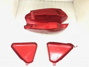 FIT FOR NORTON COMMANDO ROADSTER CHERRY TANK WITH GOLDEN DECALS + SIDE PANELS