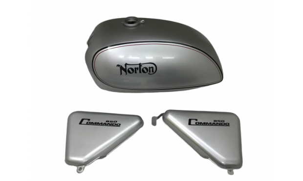 NORTON COMMANDO INTERSTATE SILVER WITH SIDE PANELS|Fit For