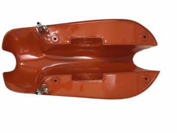 FIT FOR NORTON HI-RIDER ORANGE PAINTED STEEL GAS PETROL TANK CAP&TAP
