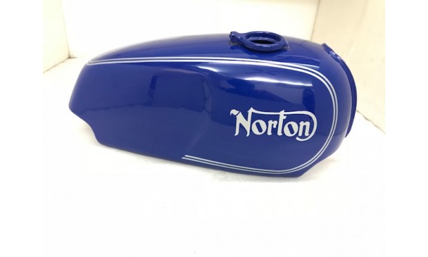 NORTON COMMANDO ROADSTER BLUE PAINTED ALUMINUM SILVER DECAL PETROL TANK|Fit For