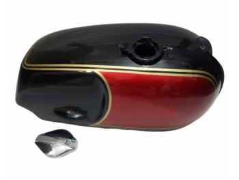 Norton Commando Roadster Black And Red Painted Fuel Tank with Fuel Cap|Fit For