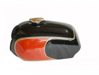 FIT FOR NORTON COMMANDO ROADSTER BLACK & RED PAINTED PETROL TANK WITH CAP & TAP