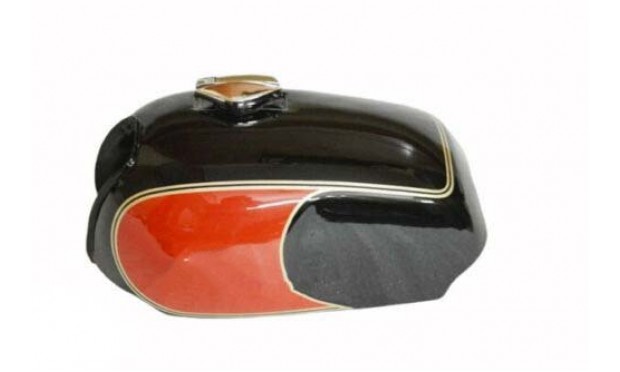 FIT FOR NORTON COMMANDO ROADSTER BLACK & RED PAINTED PETROL TANK WITH CAP & TAP