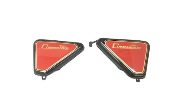 Fit For Norton Commando Roadster Black & Red Painted Side Panel